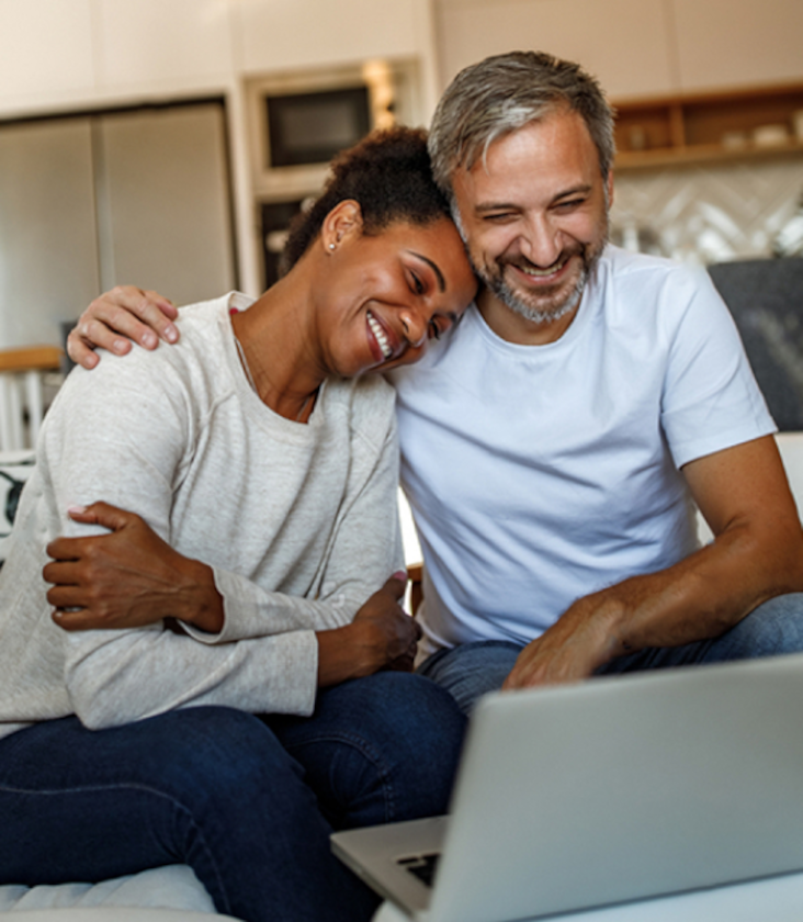 Couple watching stream